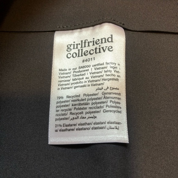 NWT Girlfriend Collective High Rise Bike Shorts - Smoke 8" Inseam, Large - Picture 10 of 11